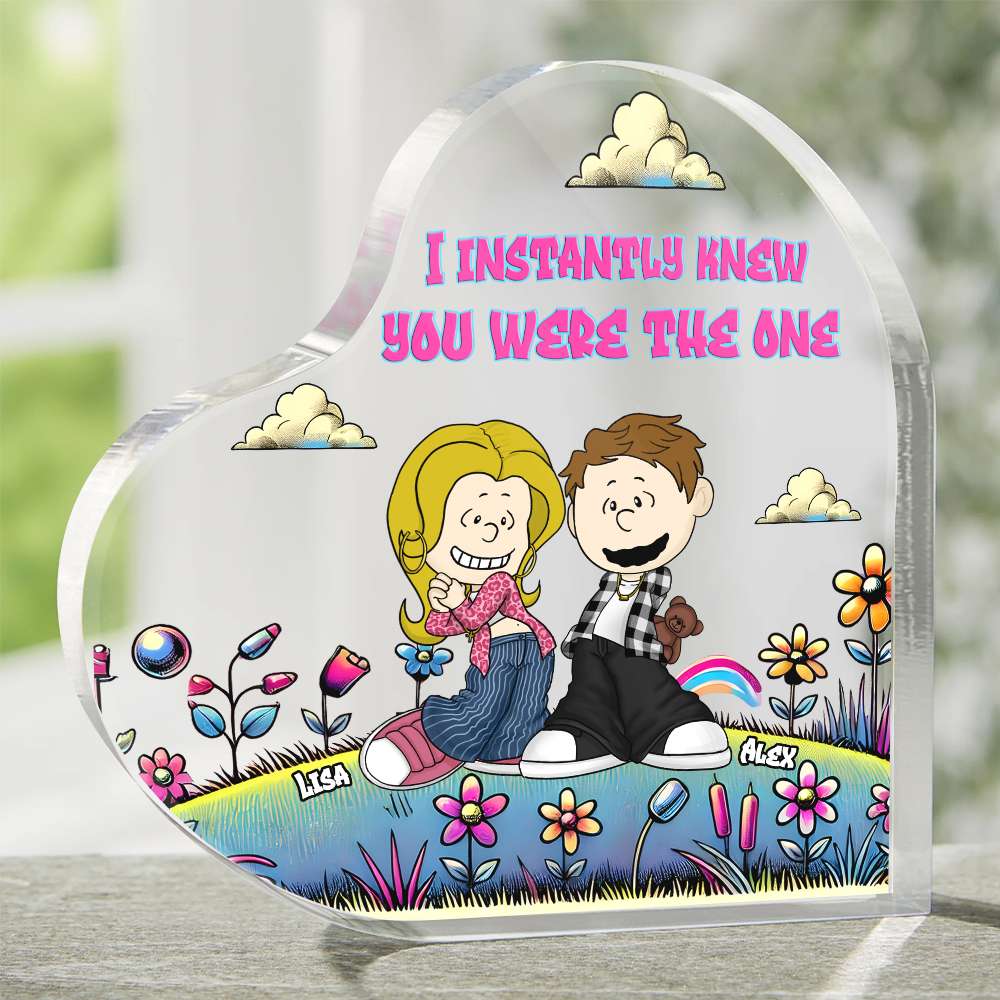Personalized Gifts For Y2K Couple Heart Shaped Acrylic Plaque 03Tgmh271224Hg