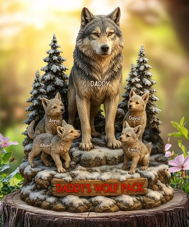 Dad'S Wolf Pack Acrylic Plaque Personalized Xmas Gifts For Dad 02Xqqn030525