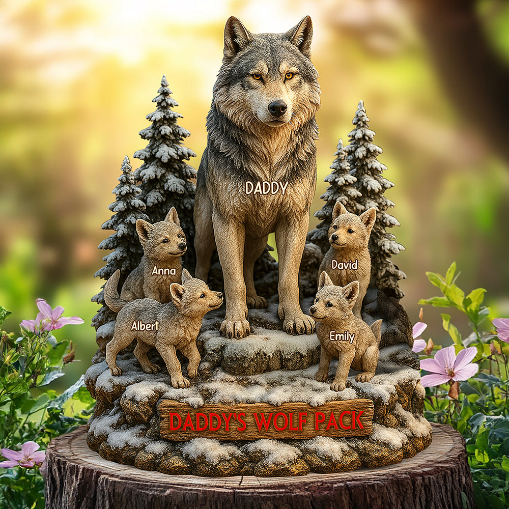 Dad'S Wolf Pack Acrylic Plaque Personalized Xmas Gifts For Dad 02Xqqn030525