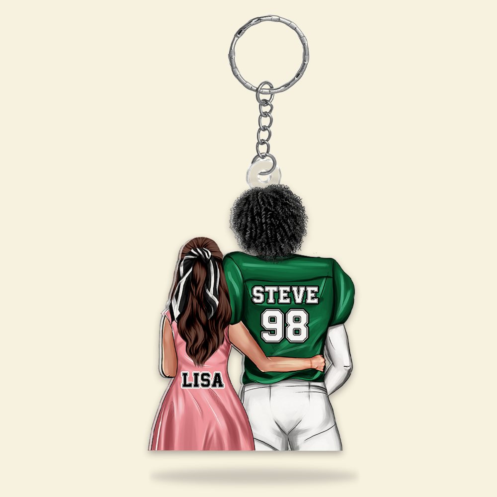 Personalized Gifts For Couple Keychain Couple Hugging Back View 072Qhhu110125Tm - Image 4
