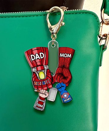 Personalized Gifts For Family Keychain Superhero Fist Bump 03Qhhu030325Ha