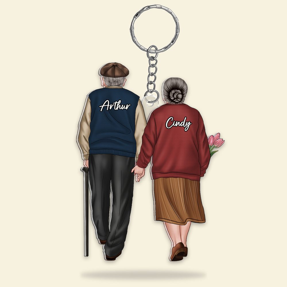 Personalized Gifts For Old Couples Keychain Hand In Hand Couple 08Qhhu150125Tm - Image 5