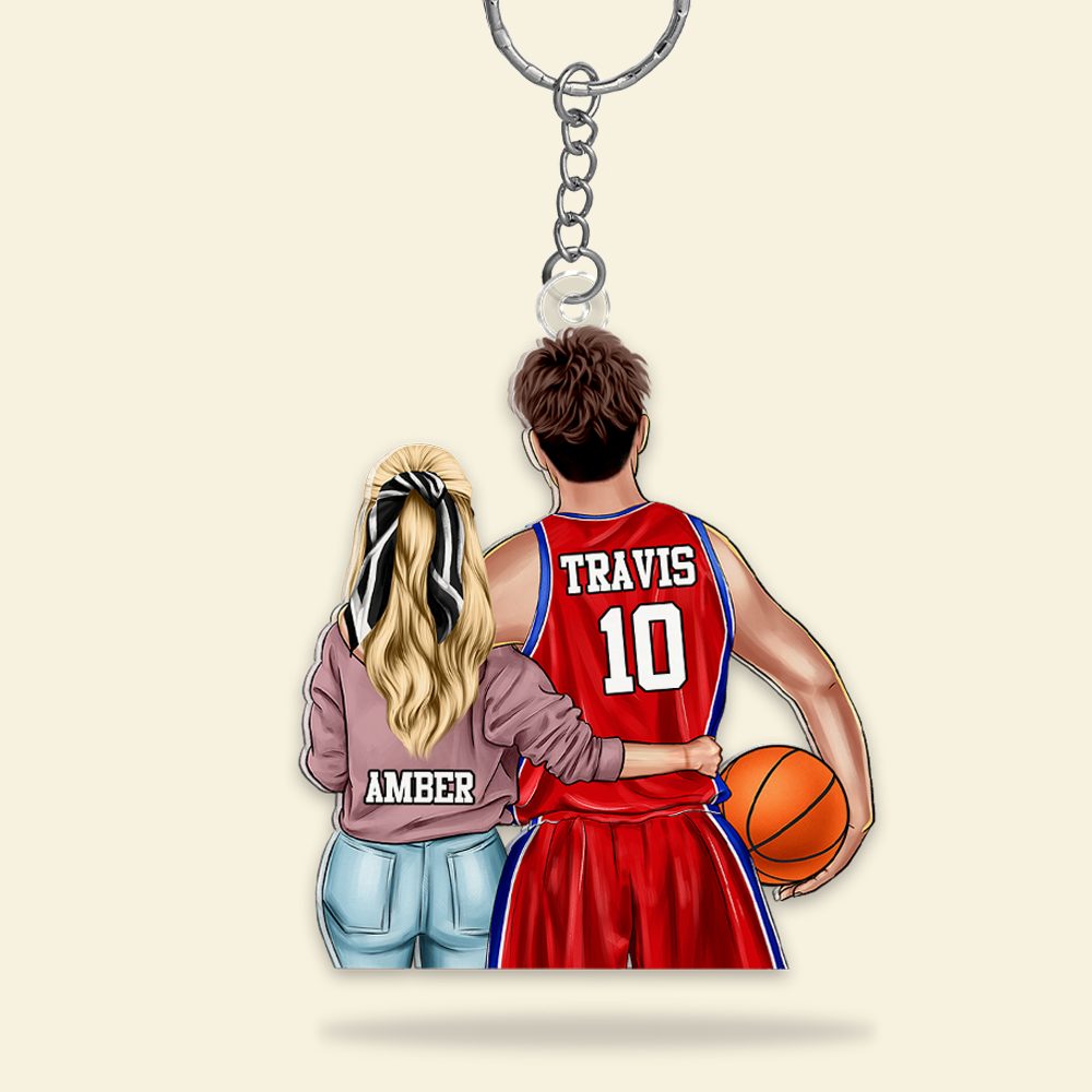 Personalized Gifts For Couple Keychain Basketball Couple 012Qhhu200125Tm - Image 4