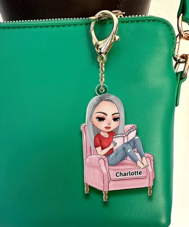 Personalized Gifts For Book Lover Keychain Reading Girl 01Qhhu080425Hh