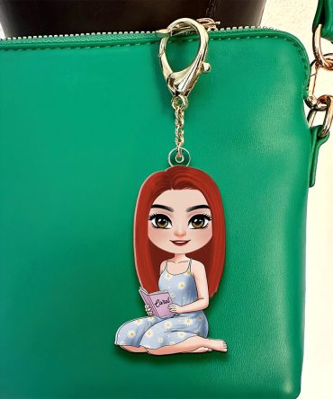 Personalized Gifts For Book Lover Keychain Reading Girl 02Qhhu080425Hh