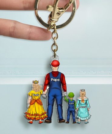 Gamer Dad Keychain Personalized Gifts For Dad 05Qhhu160525Pa