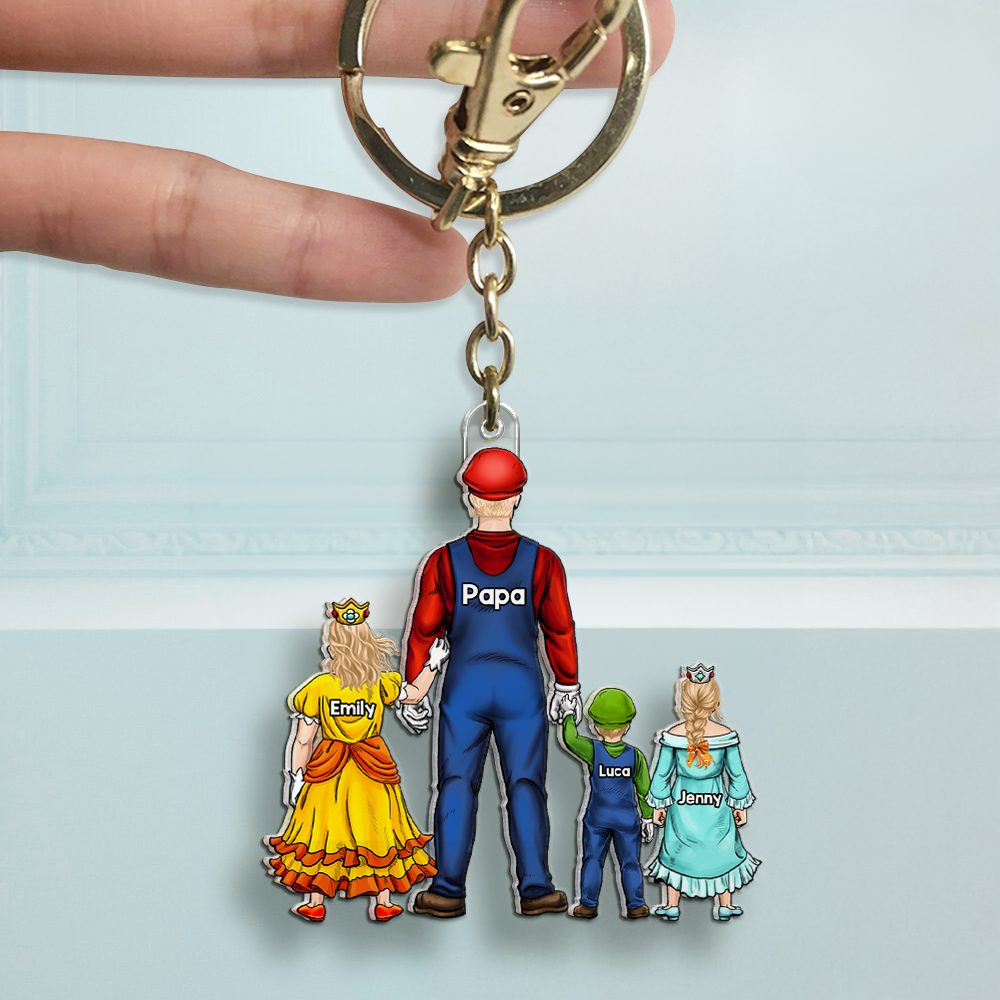 Gamer Dad Keychain Personalized Gifts For Dad 05Qhhu160525Pa
