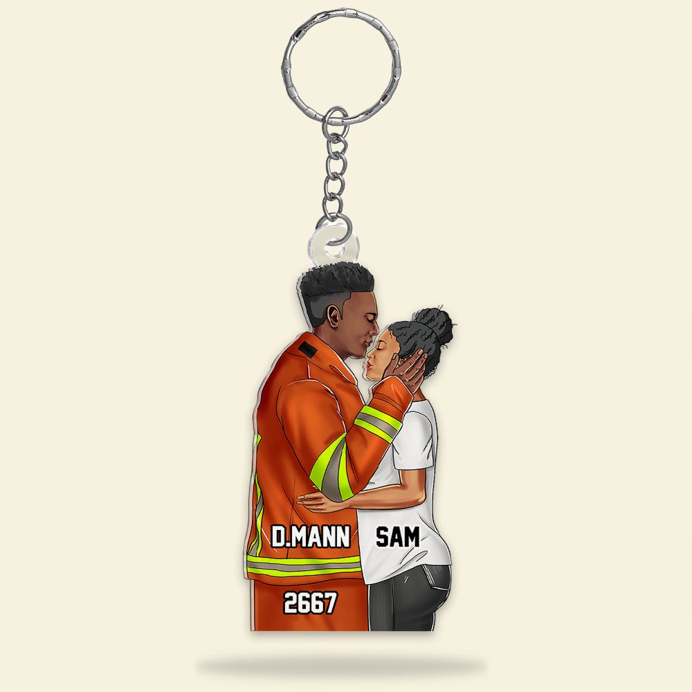 Personalized Gifts For Firefighter Couple Keychain 022Qhhu110125Tm - Image 4