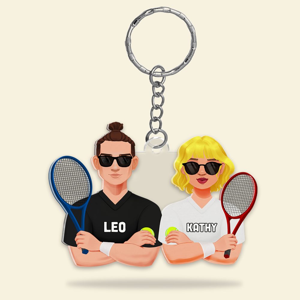 Personalized Gifts For Tennis Couple Keychain 011Qhhu210125Pa - Image 7