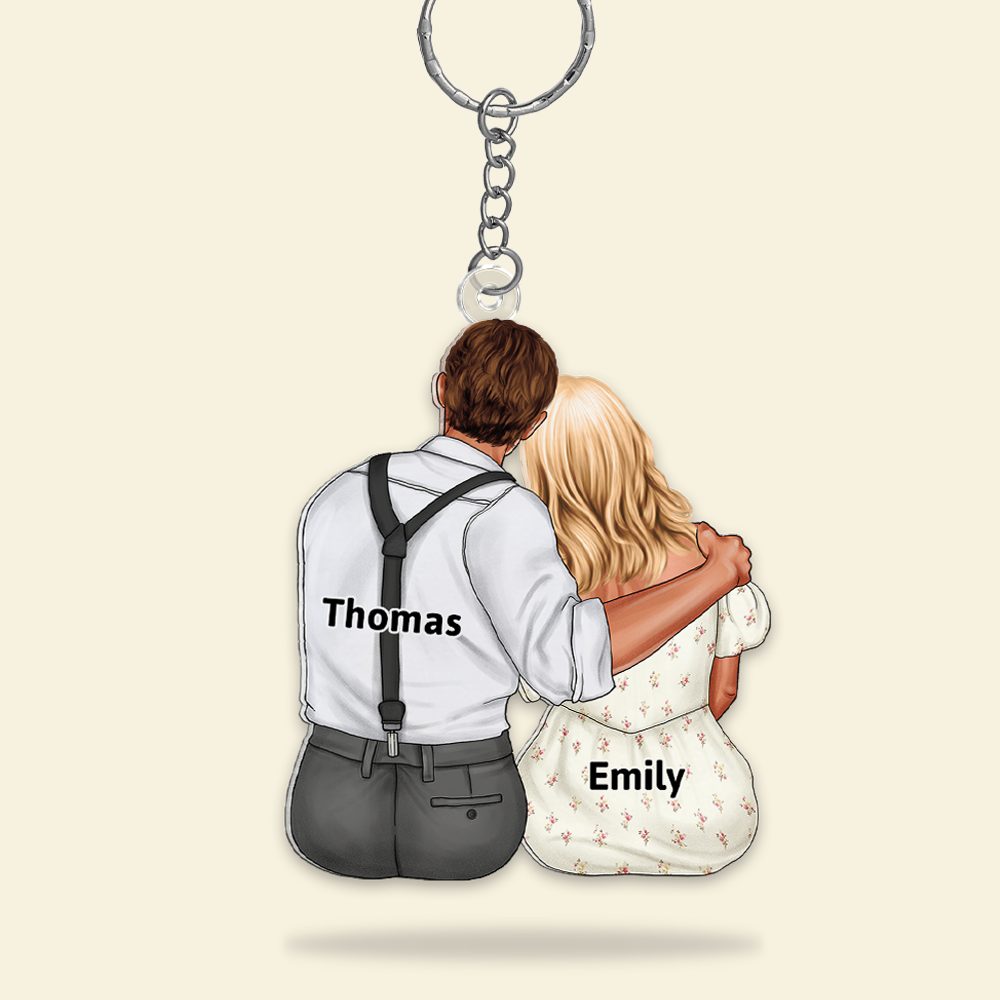 Personalized Gifts For Couple Keychain Hugging Couple 07Qhhu150125Tm - Image 2
