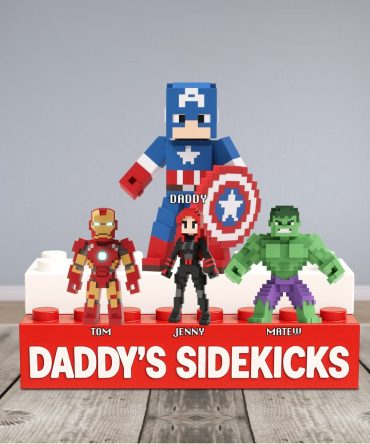 Pixel Super Dad Plaque - Personalized Gifts For Dad 03Natn160525