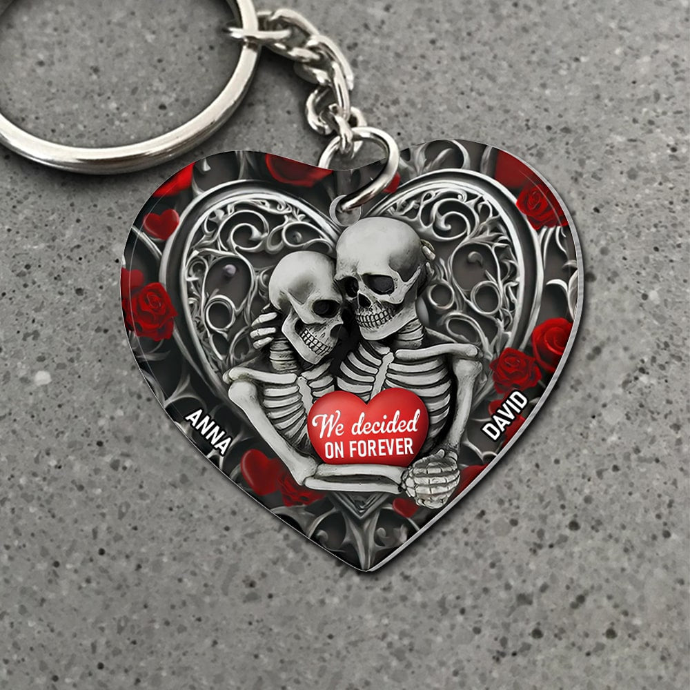 Personalized Gifts For Couple Keychain 02Ohtn251224 We Decided On Forever - Image 3