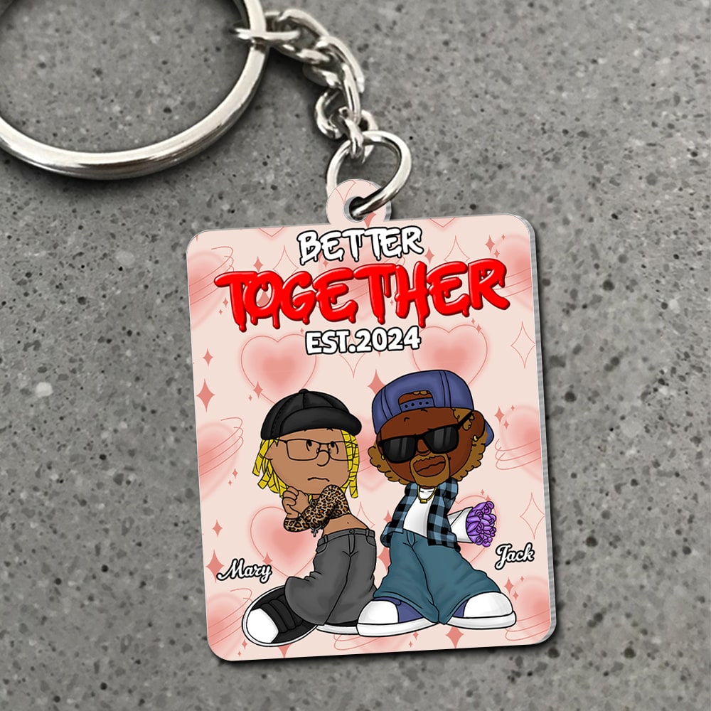 Personalized Gifts For Couple Keychain 02Totn271224Hg Better Together - Image 3