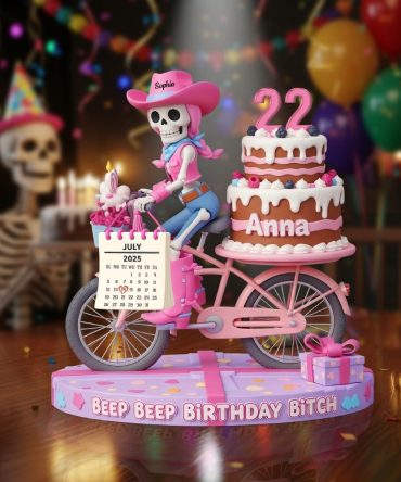 Personalized Birthday Gifts For Friend Acrylic Plaque, Funny Cowgirl Skull 04Tgtn230625