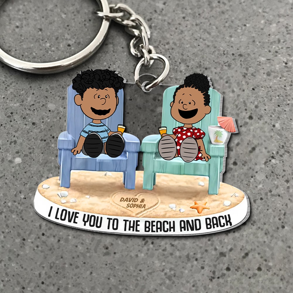Personalized Gifts For Beach Couple Keychain 03Ohtn090125Pa I Love You To The Beach And Back - Image 3