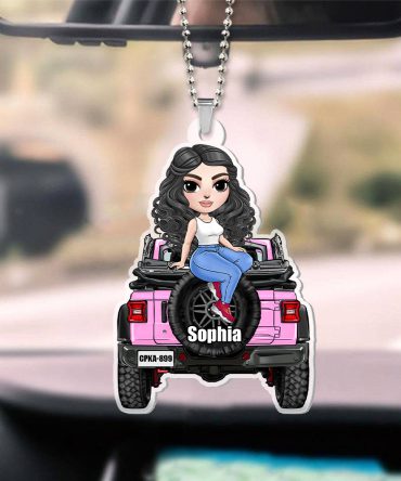 Cute Girl Personalized Keychain