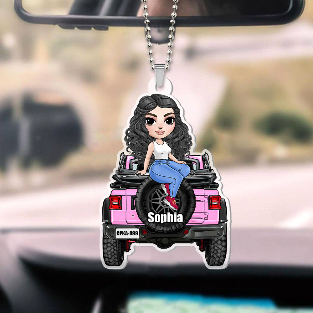 Cute Girl Personalized Keychain