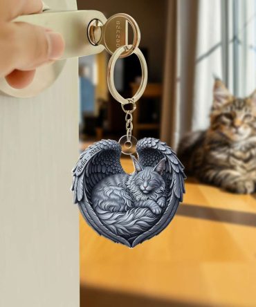 Cat In Heaven Acrylic Keychain- Personalized Gifts For Cat Lovers 01Ohlu190625
