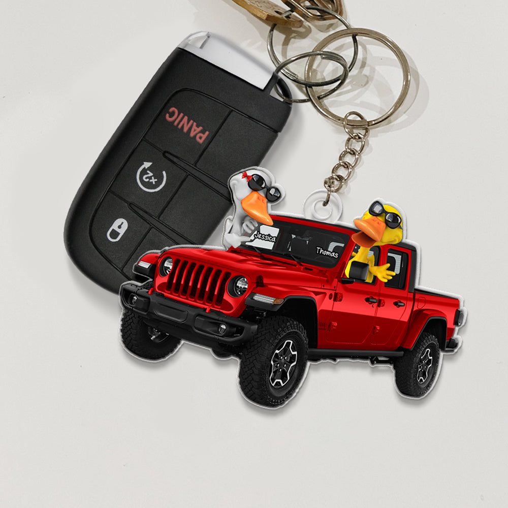 Happy Ducks Keychain - Personalized Gifts For Off-Road Lovers 02Qhqn281224