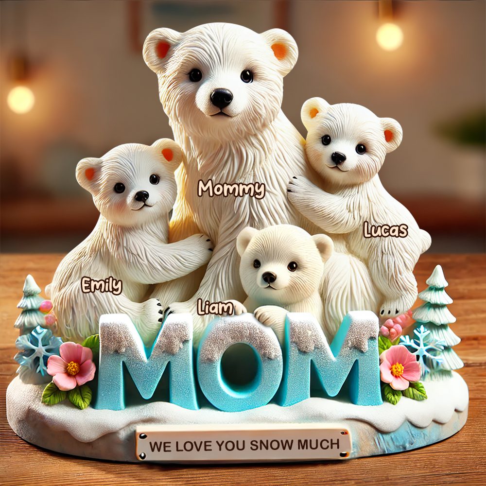 Polar Bear Mom Plaque - Personalized Gifts For Mom 02Hupu170425 - Image 4