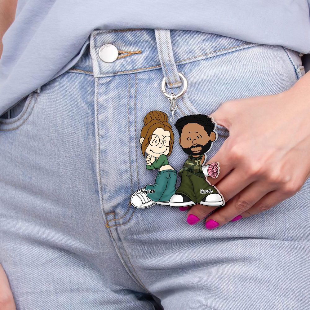 Personalized Gifts For Couple Keychain, Gangsta Love 03Qhpu030125Hg - Image 11