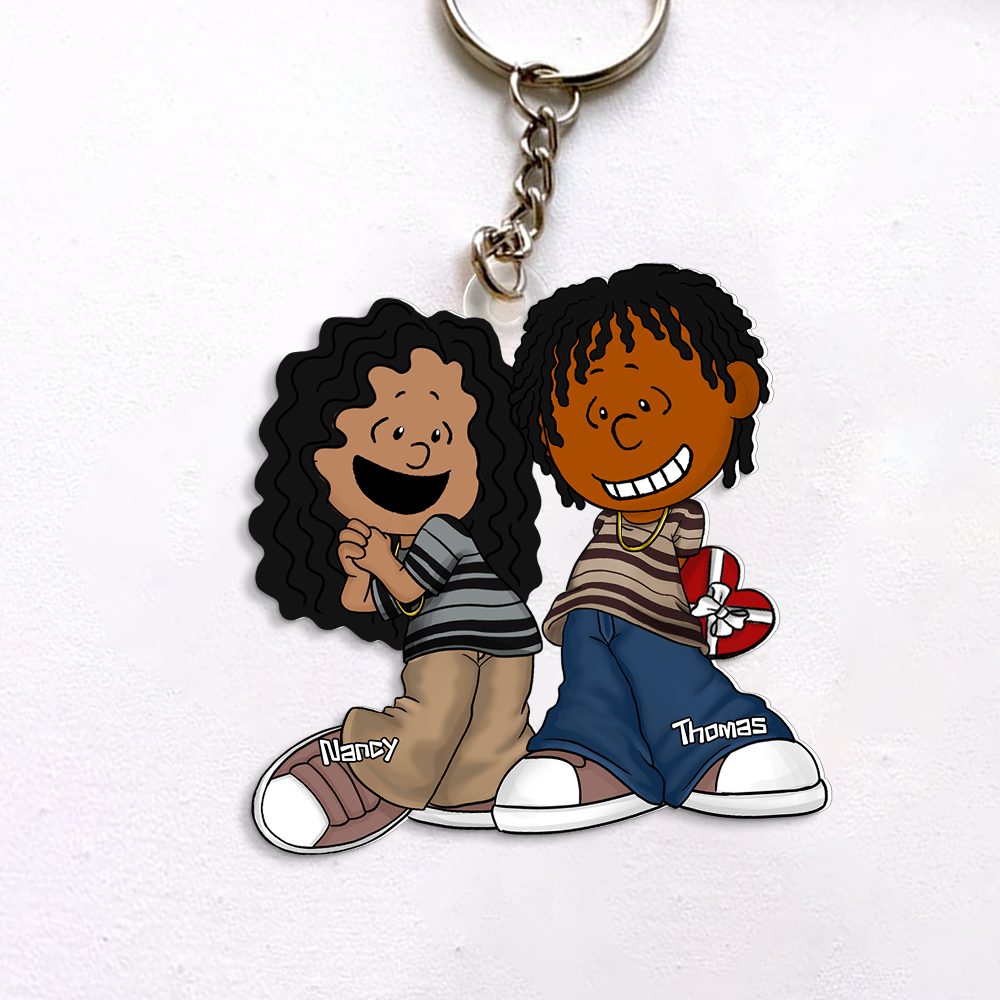 Personalized Gifts For Couple Keychain, Gangsta Love 03Qhpu030125Hg - Image 5
