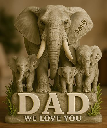 Elephant Dad We Love You Acrylic Plaque Personalized Gifts For Dad 02Hudt150525