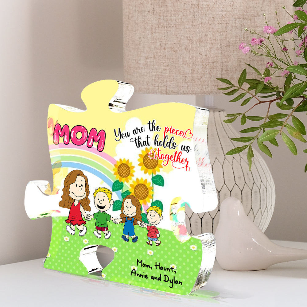 Personalized Gifts For Mom Shaped Acrylic Plaque Mom & Little Ones Holding Hand 02Xqlu200125Hh - Image 4