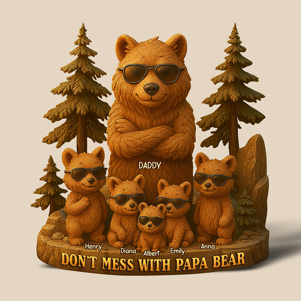 Papa Bear Acrylic Plaque - Personalized Gifts For Father 03Toqn260425 - Image 4
