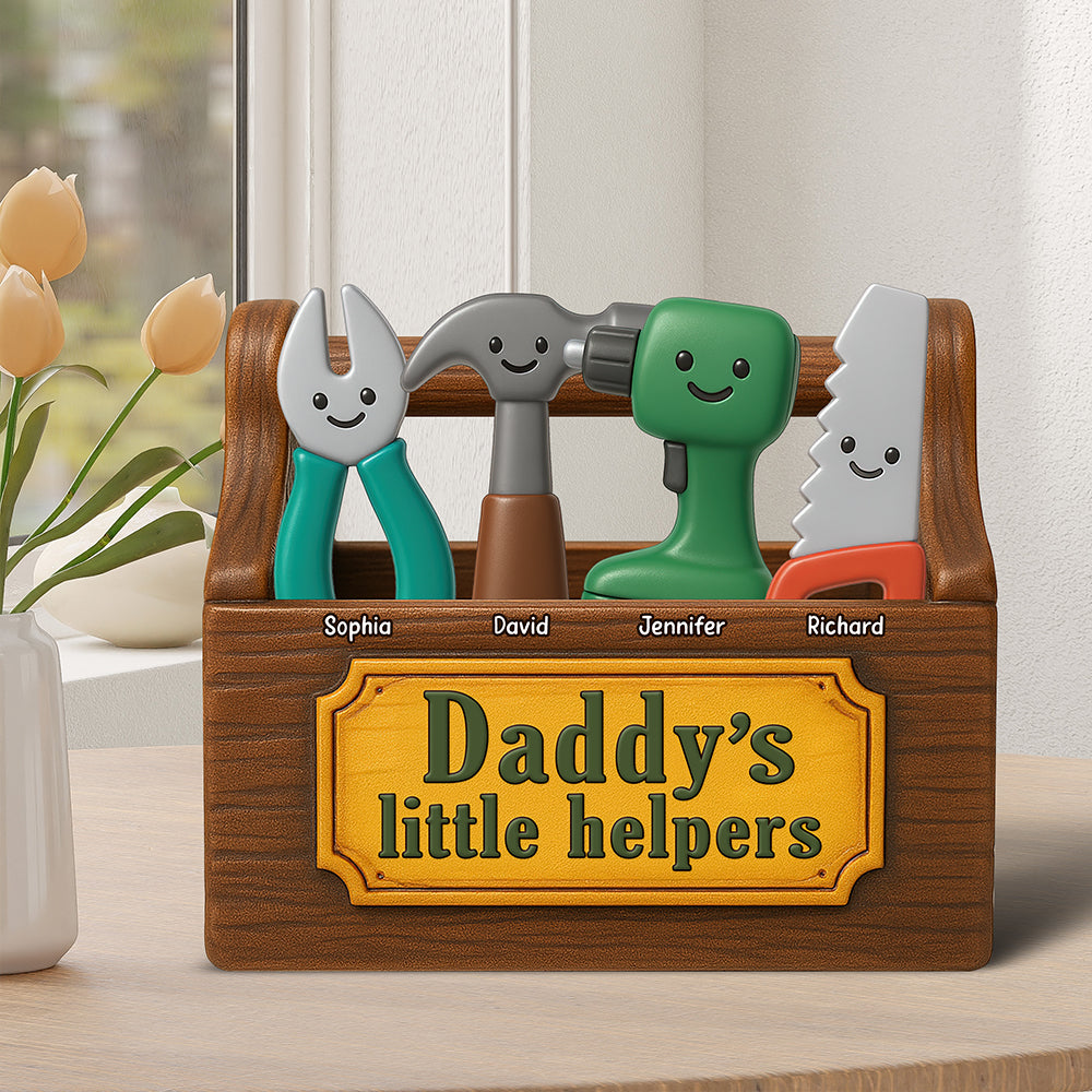 Daddy'S Little Helpers Acrylic Plaque - Personalized Gifts For Father 01Naqn020525 - Image 2