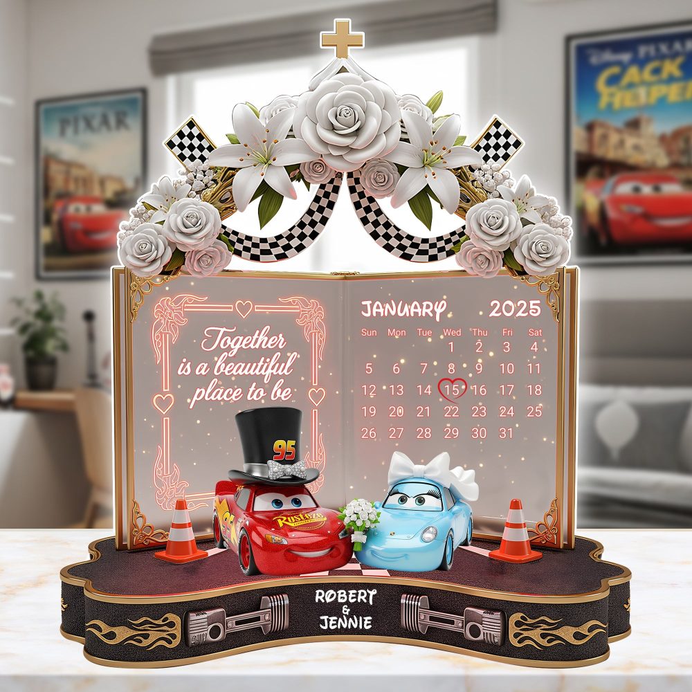 Wedding Car Couple Plaque - Personalized Gifts For Couple 01Ohlu270625 - Image 3