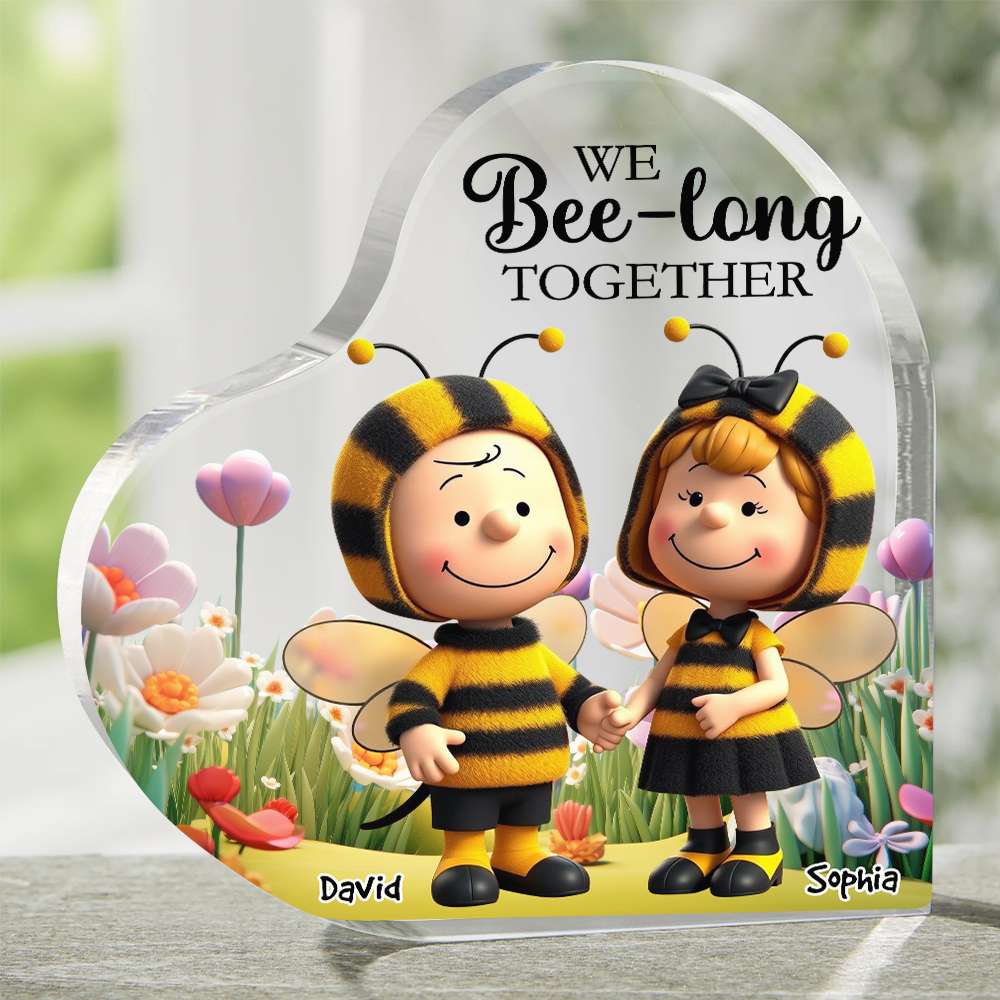 Personalized Gifts For Couple Heart Plaque Cartoon Bee Couple 05Tgdt071224 - Image 2