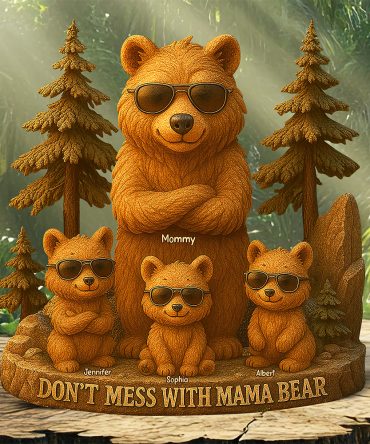 Bear Mom Plaque - Personalized Gifts For Mama Bear