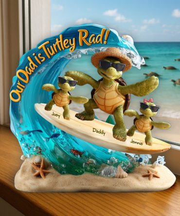 Turtle Dad Acrylic Plaque - Personalized Gifts For Father 04Tglu080525