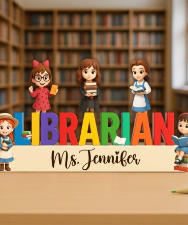 Book Characters Acrylic Plaque - Personalized Gifts For Librarian 02Nalu080525