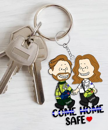 Personalized Gifts For Couple Keychain, Come Home Safe Custom Job Costume 02Qhqn130125