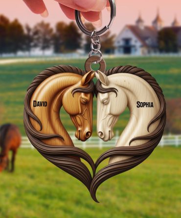 Horse Couple Keychain - Personalized Gifts For Couple 06Natn140625