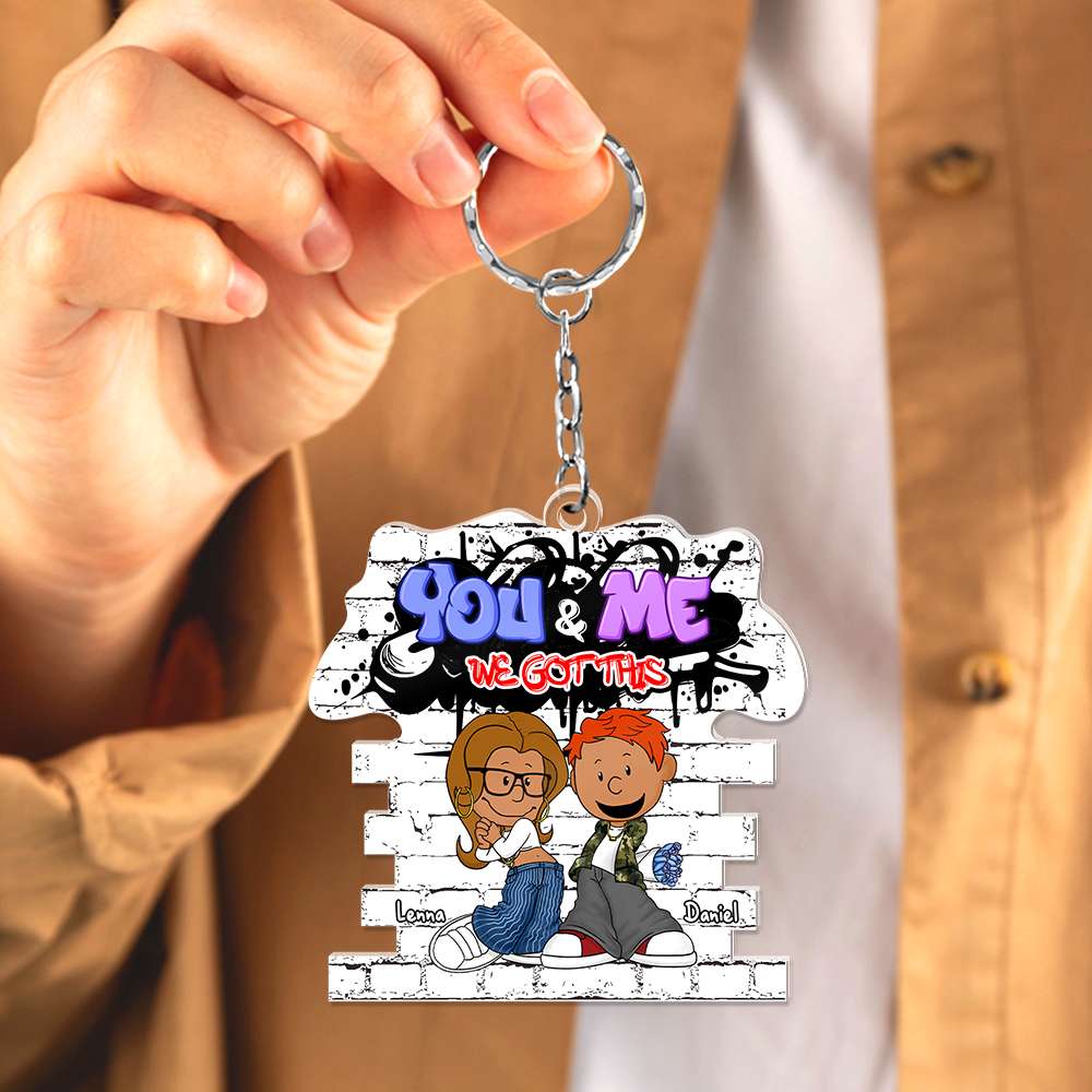Personalized Gift For Couples Keychain Y2K Cartoon Couple 05Kalu271224Hg - Image 2