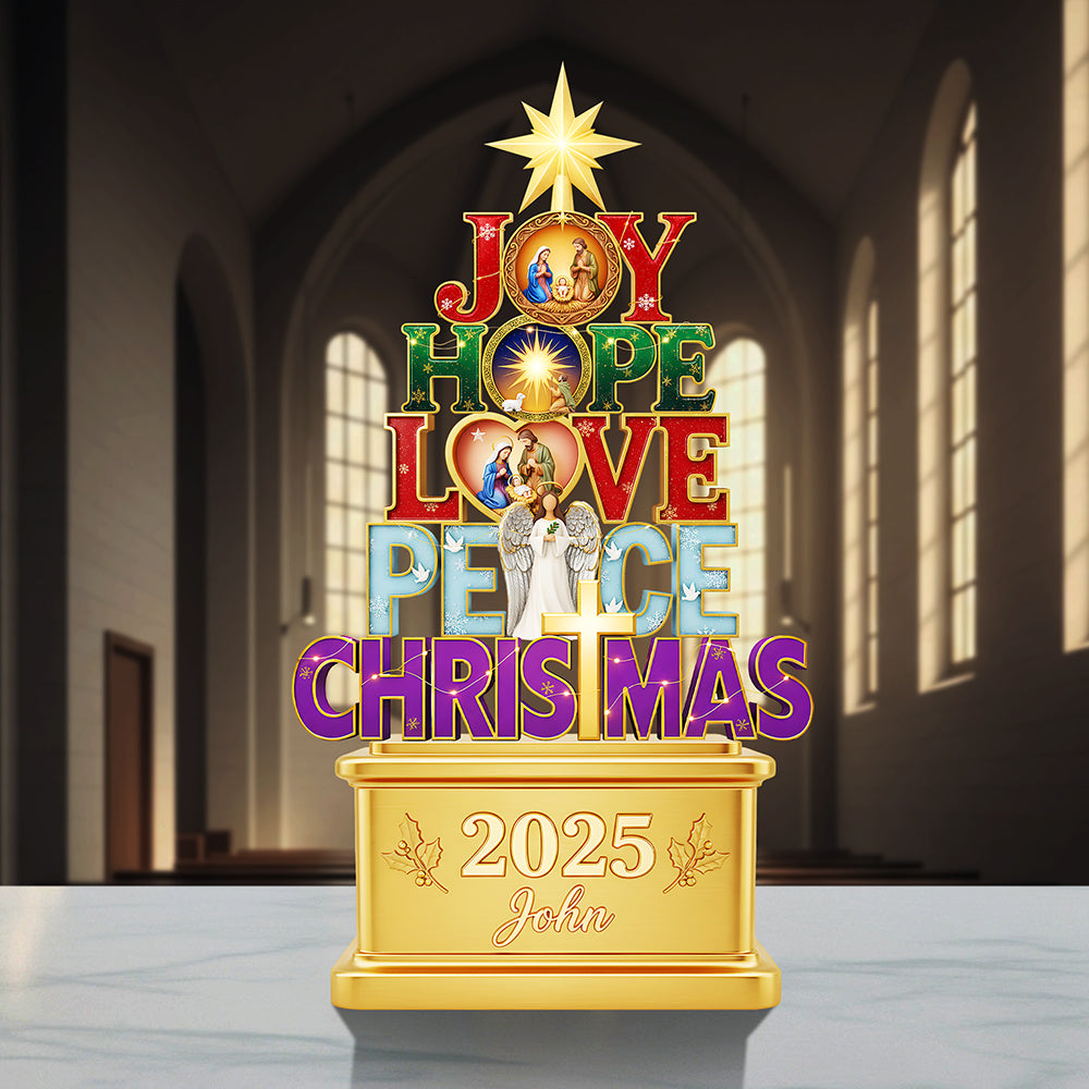 Joy Hope Love Peace Christmas Acrylic Plaque Personalized Gifts For Christians 01Hyta111025 - Image 2
