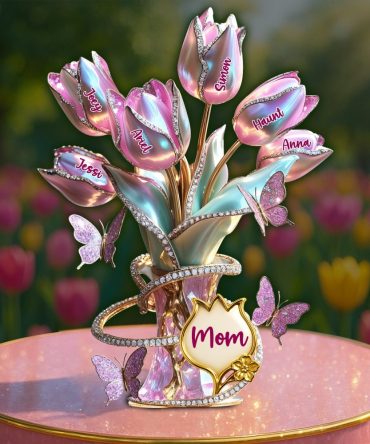 Tulips Of Love To Mom Acrylic Plaque - Personalized Gift For Mother 03Tglu240425