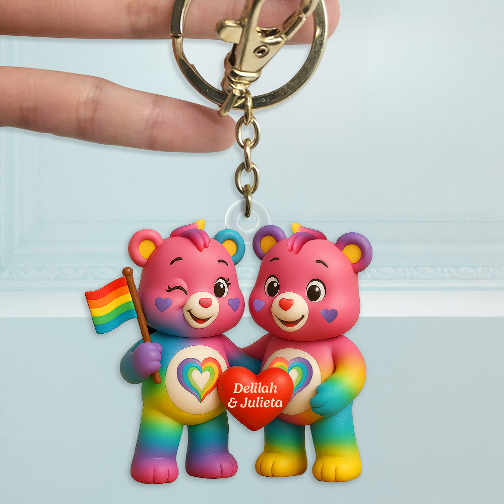 Rainbow Couple Keychain Personalized Gifts For Lgbtq+ Pride 01Hudt150525 - Image 3