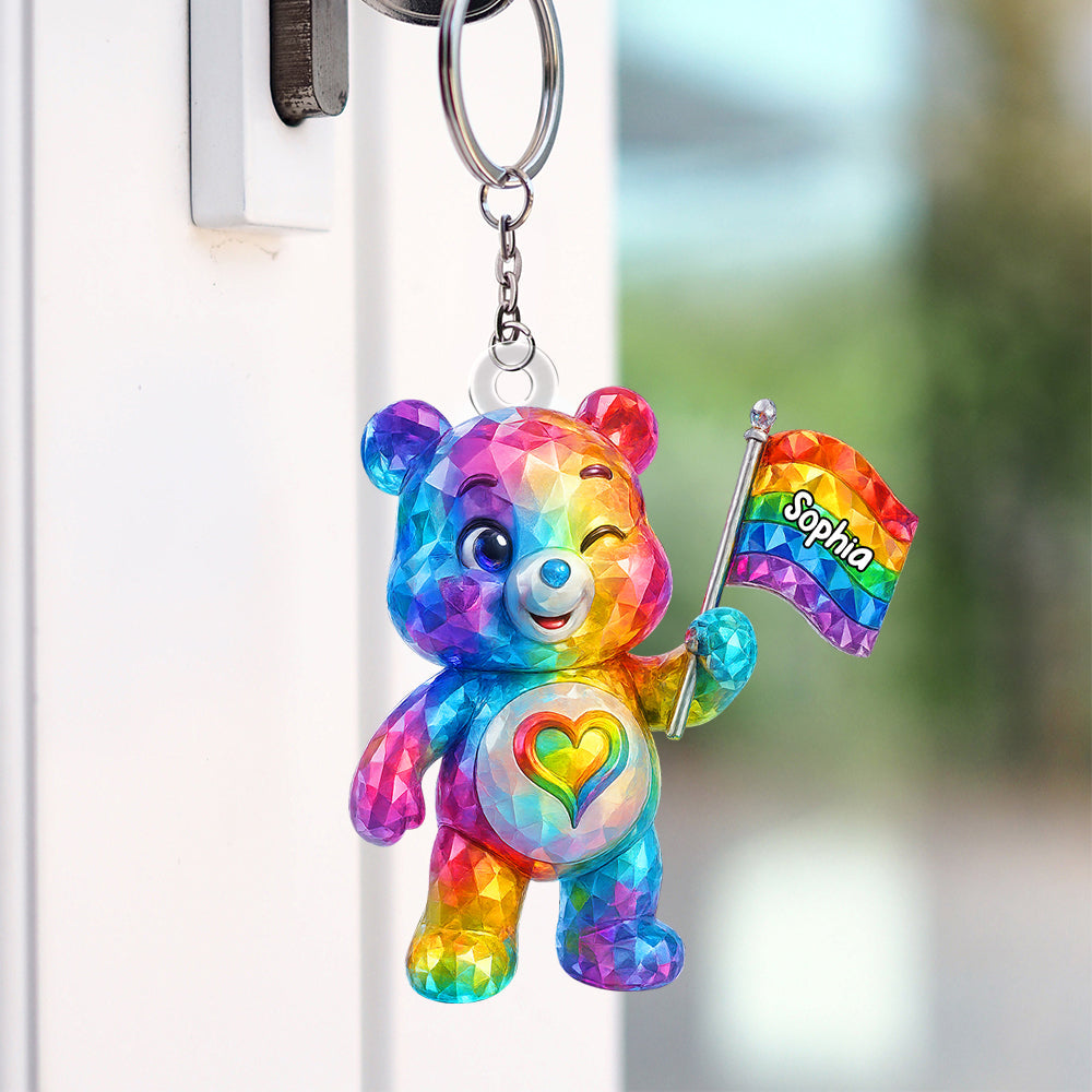 Cute Bear Lgbt Keychain - Personalized Gifts For Lgbt 05Hutn290525 - Image 2