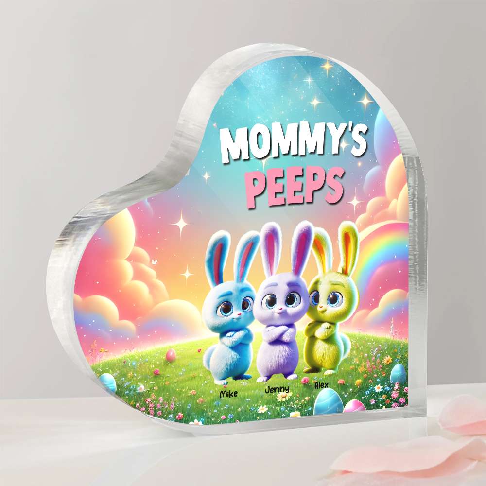 Personalized Gifts For Mom Heart Plaque, Bunny Peeps Easter Day 02Tgmh110325 - Image 2