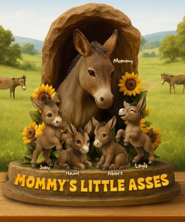 Personalized Gift For Mom Donkey Acrylic Plaque- Mama & Her Little Asses 04Nalu140425