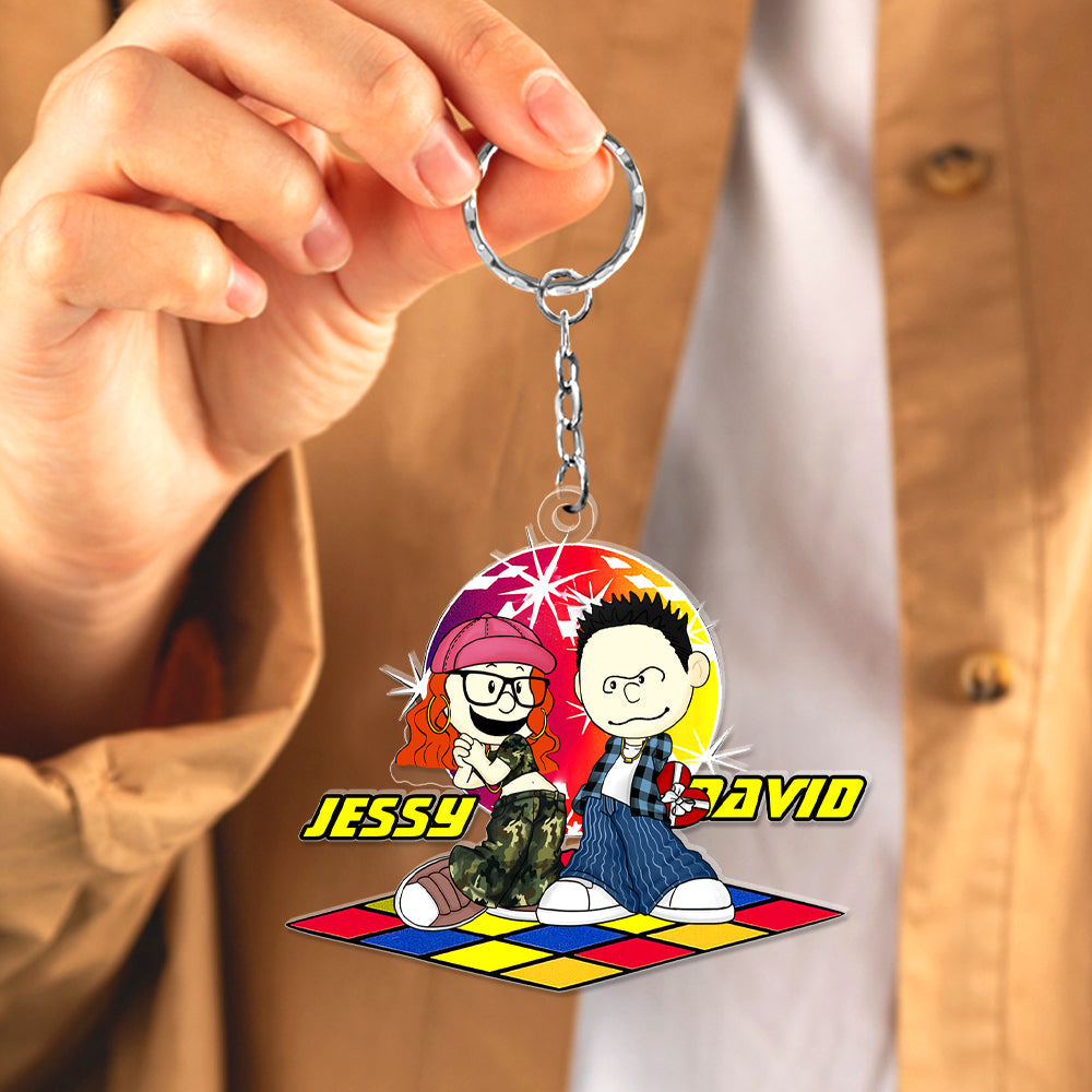 Personalized Gifts For Couple Acrylic Keychain Y2K Style Disco 01Xqlu100125Hg - Image 3