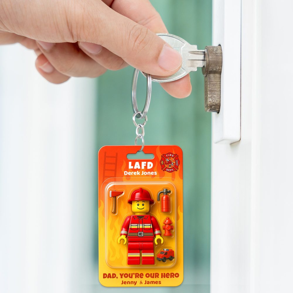 Firefighter Dad Keychain Personalized Gifts For Dad 01Nadt250425 - Image 2