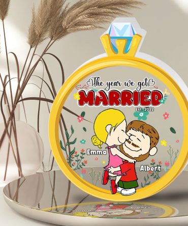 Personalized Gifts For Couples Shaped Acrylic Plaque Married Ring 01Xqlu070125Hg