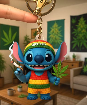 Cute Tropical Alien Acrylic Keychain - Personalized Gifts For Weed Lovers 06Toqn030625