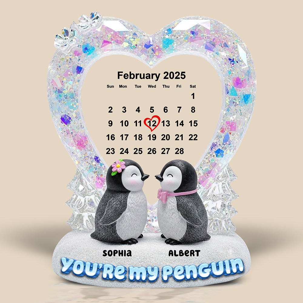 Penguin Couple Acrylic Plaque - Personalized Gifts For Couple 03Toqn210625 - Image 3