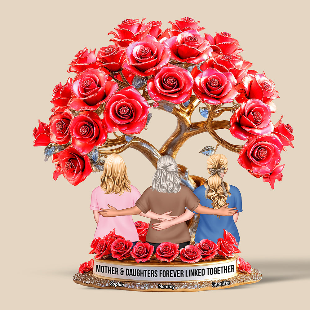 Personalized Gifts For Mom Plaque Mother Daughters Forever Linked Together 06Tgqn220425Tm - Image 3